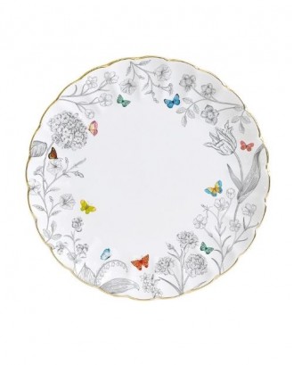 Farfurie pentru cina, 26 cm, portelan, Fleurs & Papillons - SIMONA'S COOKSHOP